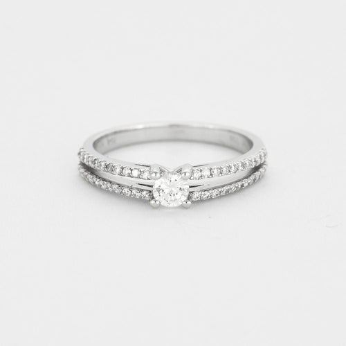 Bague Bague or gris diamant style solitaire 58 Facettes 31300501