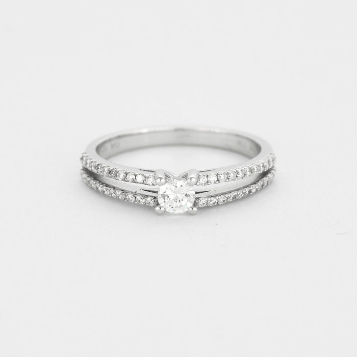 Bague Bague or gris diamant style solitaire 58 Facettes 31300501