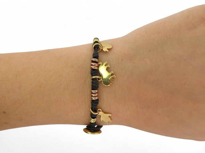 Bracelet bracelet dodo rondelles granelli charms lion pingouin canard or jaune 18k 58 Facettes 271162