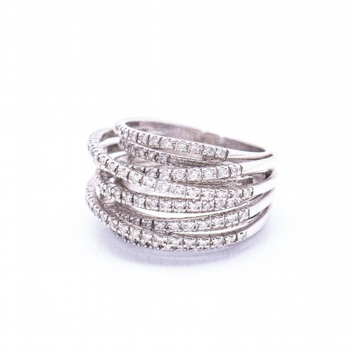 Bague 54 Bague Or blanc Diamants 58 Facettes D360368CS