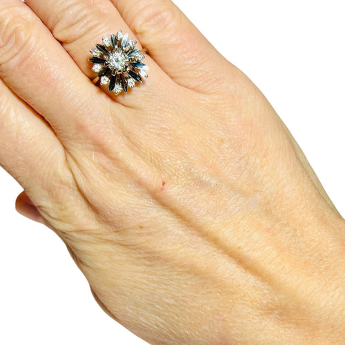 Bague 52 Bague "étoile" or blanc diamants 58 Facettes 7872 A