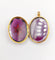 Pendentif Pendentif photo, reliquaire antique or jaune, verre violet et perle 58 Facettes A06193