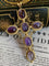 Importante croix en or jaune sertie de 6 améthystes 58 Facettes