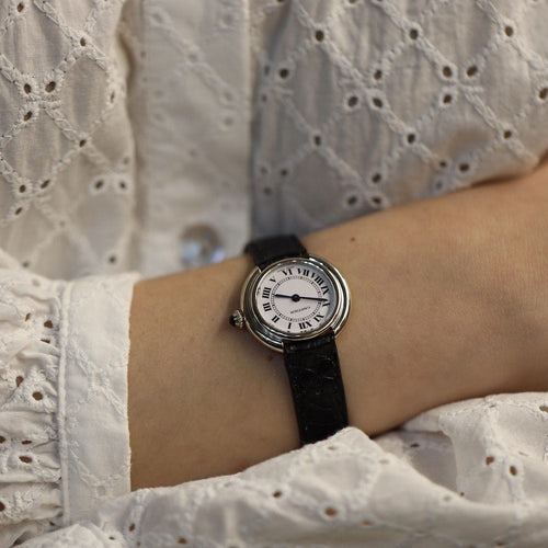 Montre Montre Cartier Vendome Ellipse en or gris 18K - Mecanique - Vers 1980 - 26 mm 58 Facettes FB10555