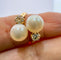 Bague 59 Bague Toi et Moi or jaune perle et diamants 58 Facettes
