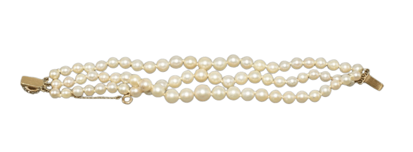 Bracelet Bracelet Art Déco 3 rangs de perles de culture monture en or 18k et diamants 16,5 cm 58 Facettes