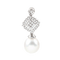 Pendentif Pendentif en or blanc 18 carats, orné de diamants naturels et d'une perle australienne. 58 Facettes