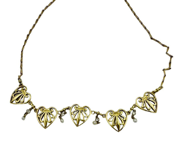 Collier Collier filigrane ancien perles fines diamants 58 Facettes