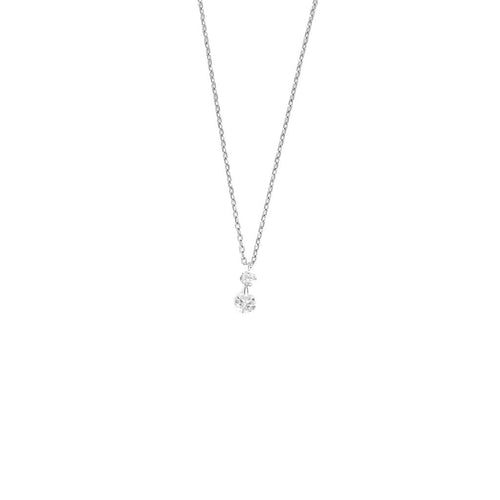 Collier COLLIER OR BLANC 2 DIAMANTS 58 Facettes M8927