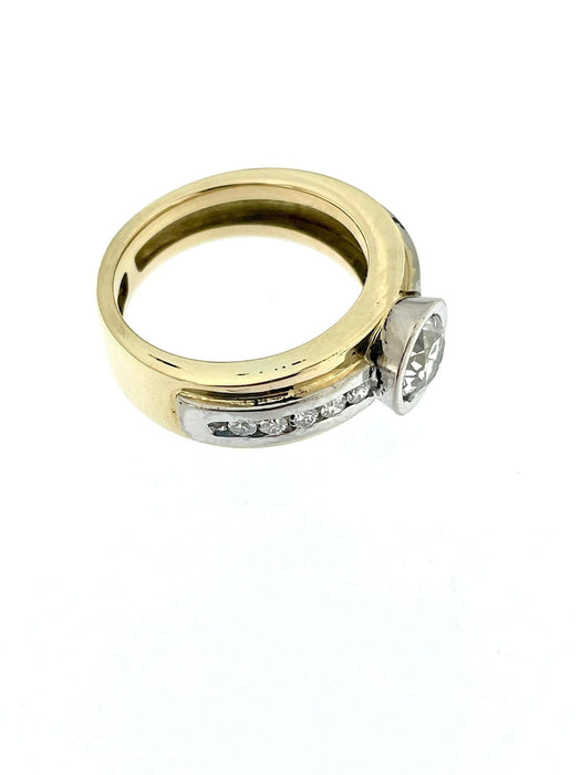 Bague Bague en or jaune et blanc avec diamant 58 Facettes