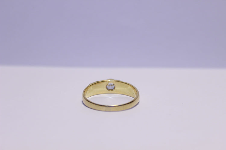 Bague 59 Bague Or, Oxyde de Zirconium 58 Facettes