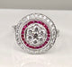 Bague 57 Bague or blanc diamants et rubis 58 Facettes AB308