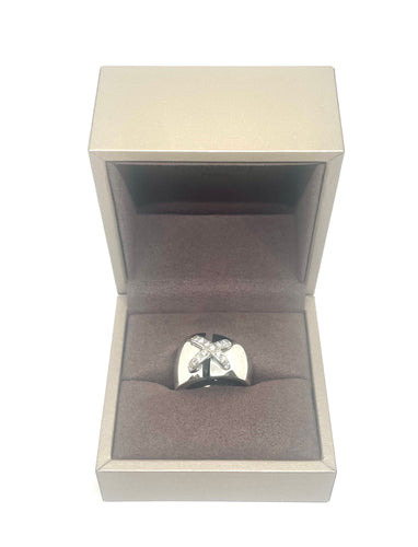 Bague 50 CHAUMET- Bague liens xl or blanc et diamants 58 Facettes