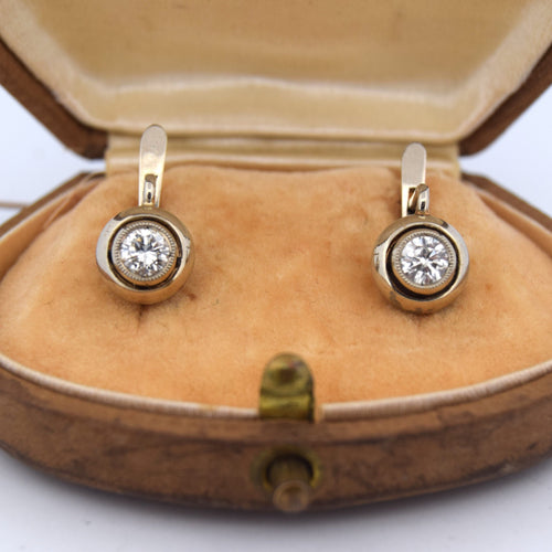 Boucles d'oreilles Boucles d'oreilles antiques en diamant - Or blanc 58 Facettes