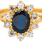 Bague Marguerite  Or jaune Saphir, Diamant