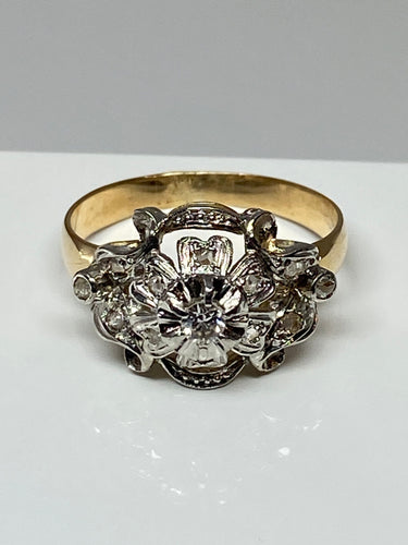 Bague 50 Bague Napoléon III en Or jaune & Diamants 58 Facettes