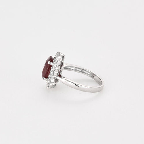 Bague 53 Bague Marguerite Or blanc, Rubis & Diamants 58 Facettes