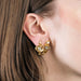 Boucles d'oreilles Boucles d'oreilles fleurs, or jaune et diamants 58 Facettes GU76