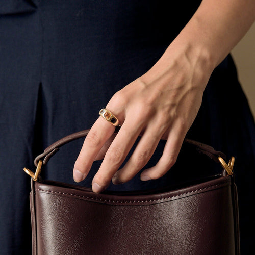 Bague 53 Bague jonc en or jaune, citrine, topaze et améthyste 58 Facettes ENG10845