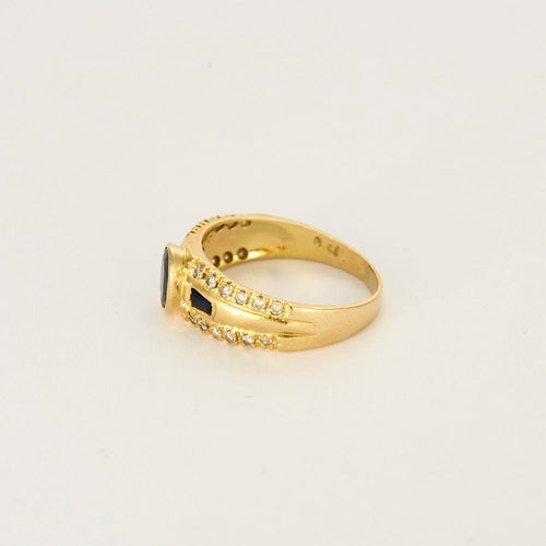 Bague 57 Bague Or jaune diamants saphirs 58 Facettes LP1294/13