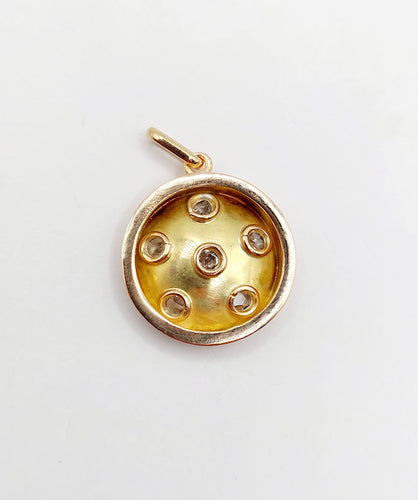 Pendentif Pendentif cible Art Déco or rose, diamants taille rose, serti étoilé (circa 1920) 58 Facettes A05794