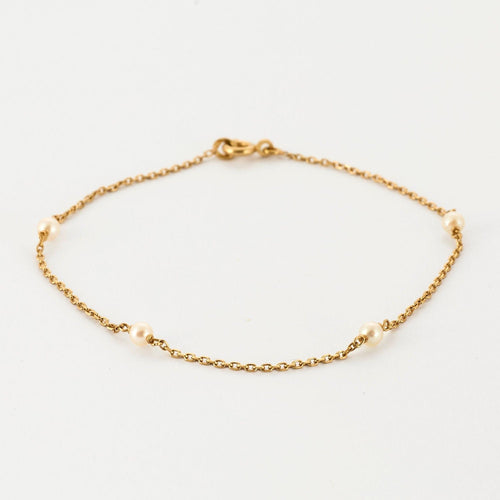 Bracelet Bracelet or jaune maille forçat perle de culture 58 Facettes LP866/8