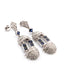 Boucles d'oreilles Boucles d'oreilles en or blanc avec saphirs taille carrée et diamants 58 Facettes