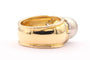Bague 50 Bague contemporaine en or jaune sertie d'une perle et de diamants 58 Facettes 21495