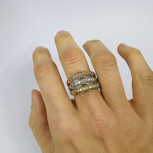 Bague Bague Triple 3 Ors avec Oxydes 58 Facettes 20400000770