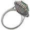 Bague 51 Bague cluster avec émeraude colombienne naturelle certifiée HRD de 3,45 cts en or blanc 58 Facettes E24