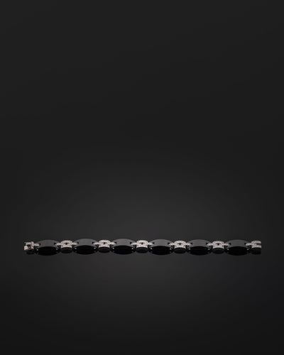 Bracelet CARTIER - Bracelet Maillon Panthère en or blanc et céramique diamants 58 Facettes 1