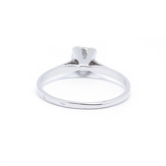 Bague 59 Solitaire or blanc et diamant 58 Facettes 180249R