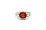 Bague 1970 en or blanc 18 carats sertie d'une citrine et de diamants "taille" brillant (+- 0.12ct)
