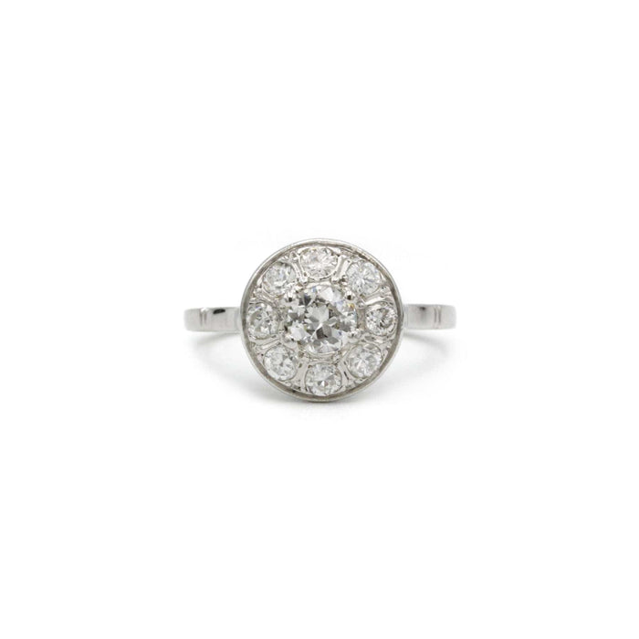 Bague 53 Bague - or blanc platine et diamants 58 Facettes 240268R