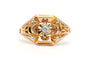 Bague 57 Bague Art Déco en or jaune et blanc 18 carats et diamant taille brillant 0,05 ct 58 Facettes B792