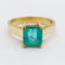 Bague 52.5 Bague solitaire art deco or 18k émeraude de 1,20 carats, vintage 58 Facettes A06510