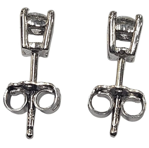 Boucles d'oreilles Boucles d'oreilles clous classiques avec diamant naturel, taille brillant, or blanc 58 Facettes Q406B