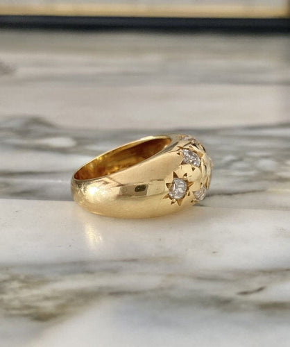 Bague 53 Bague boule constellation en or jaune 18k et diamants 58 Facettes