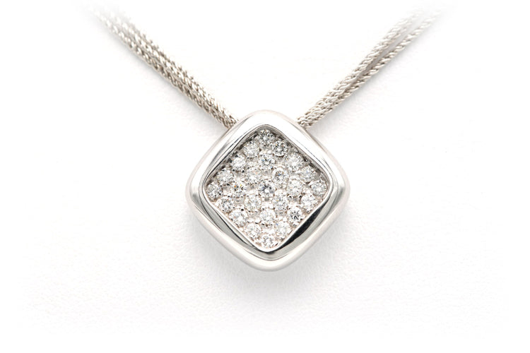 Collier Collier contemporain en or blanc 18 carats serti de diamants "taille" brillant (0,62ct) 58 Facettes 22336