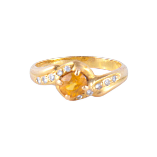 Bague 51 Bague Citrine Diamants 58 Facettes