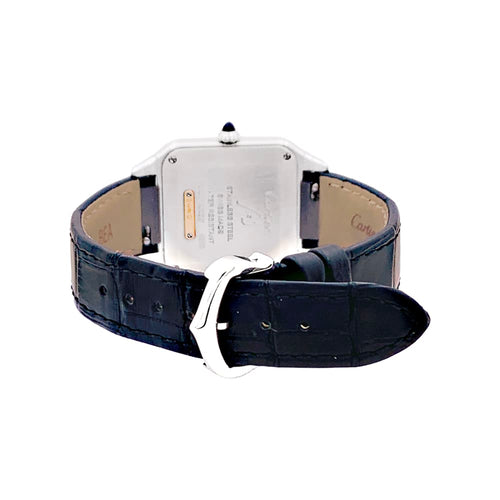 Montre Montre Cartier, "Santos-Dumont", or, acier, cuir. 58 Facettes 35182