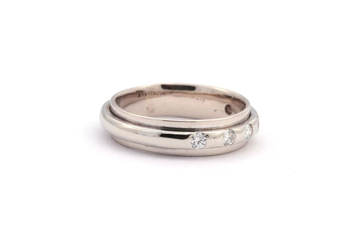 Bague 58 Bague Contemporaine en or blanc sertie de diamants 58 Facettes 22452