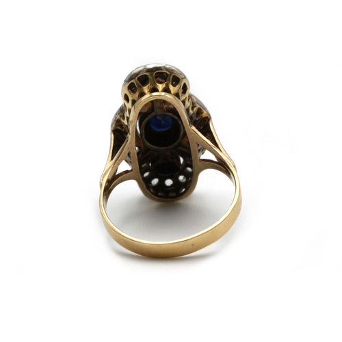 Bague 52 Bague - Or jaune, argent, saphirs et diamants 58 Facettes 1086