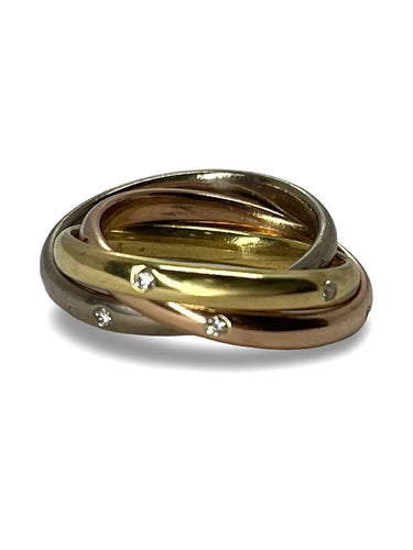 Bague 56 Bague 3 ors et 15 diamants 0,20 ct 58 Facettes 00071901