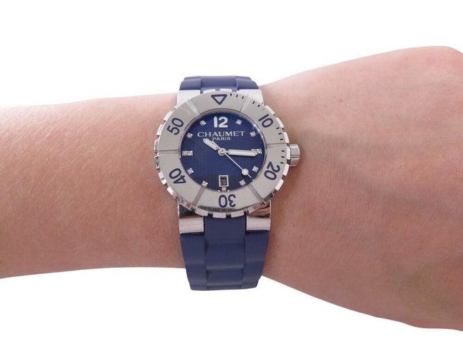 Montre montre CHAUMET class one 33 mm 622c acier diamants quartz boite lady 58 Facettes 268246