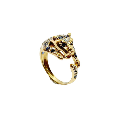 Bague 45 Bague Guépard diamants et saphirs 58 Facettes
