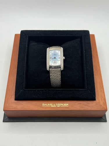 Montre Baume & Mercier Hampton Milleis Or blanc 18 carats et diamants 58 Facettes