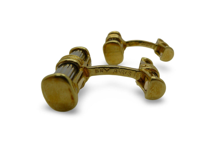 Boutons de manchette Boutons de manchettes or jaune Bry & G années 30 58 Facettes