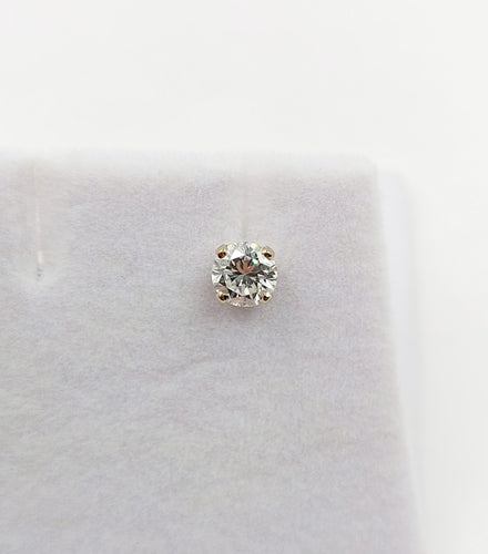 Puce d'oreille SEULE vintage or blanc et diamant de 0.38 carat 58 Facettes A06242