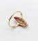 Bague 56 Bague marquise art deco or rose 18k diamant taille ancienne, diamants tailles roses, rubis et saphirs (circa 1920) 58 Facettes A05470